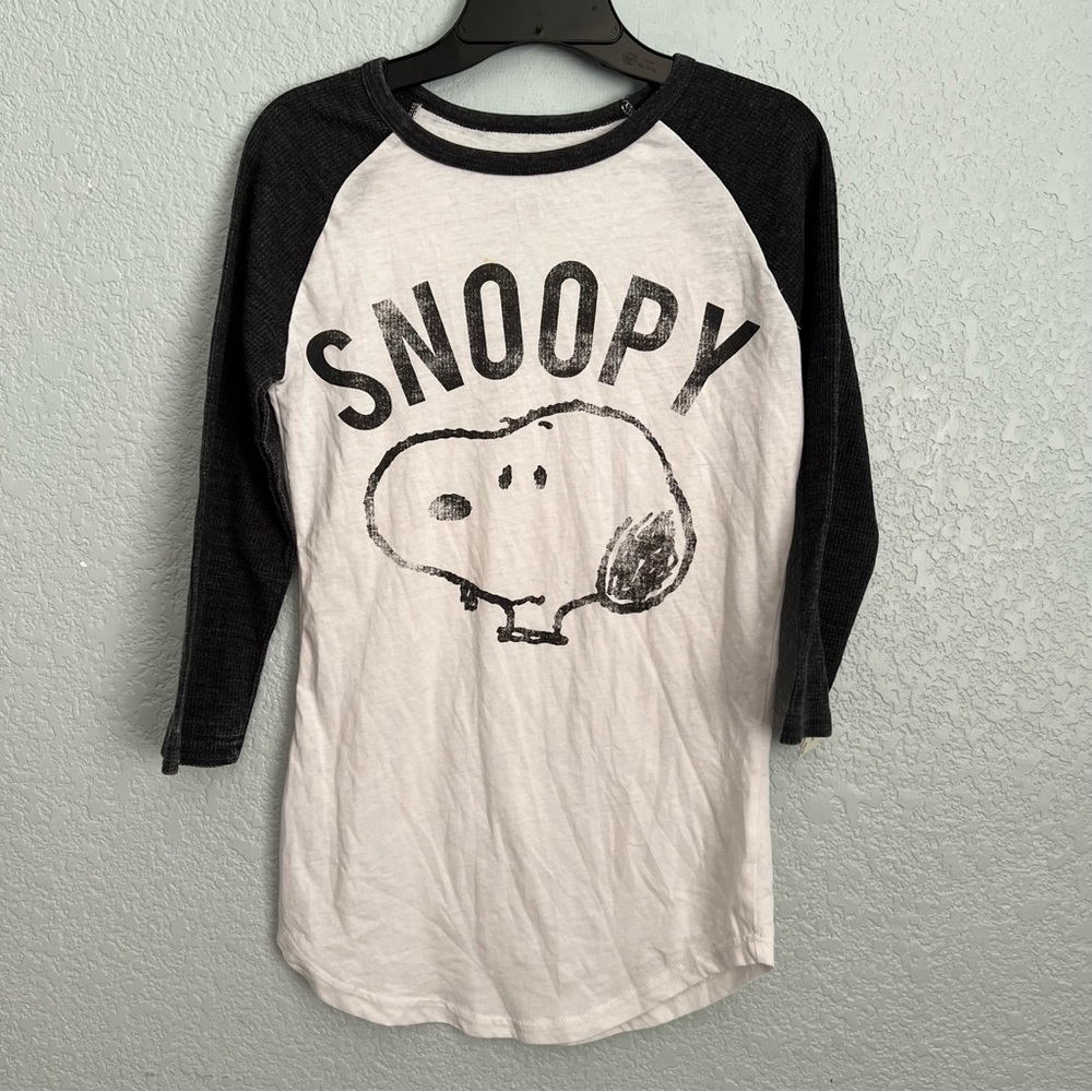 Vintage Snoopy Tee XS Peanuts Graphic Raglan Y2K Cartoon Streetwear